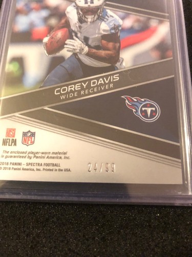 Corey Davis 2018 Panini Spectra Sparkle Relic Sunday Spectacle Jersey /99 #39 - Picture 5 of 5