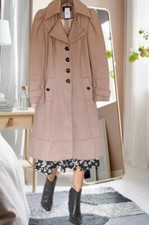 Classic Italian Style Camel Wool Blend Single Breasted Coat 