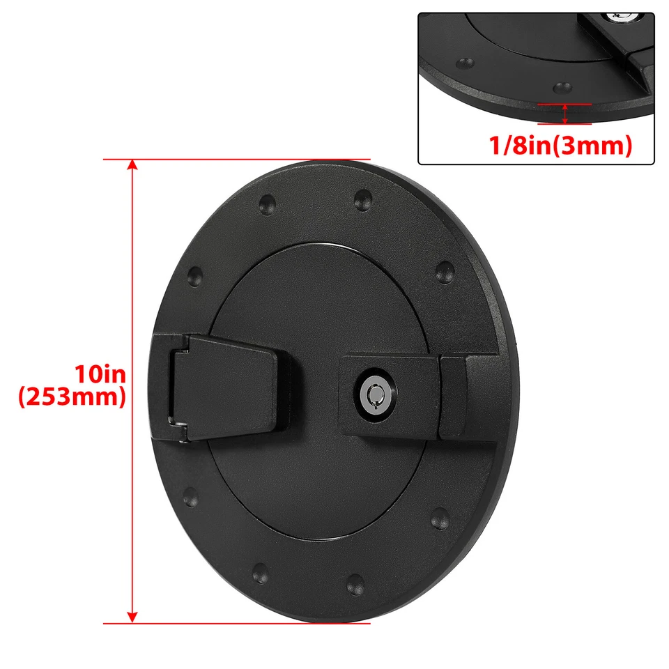 HECASA For Hummer H2 2003-09 Powder Coated Locking Fuel Door Gas Tank Cap Cover - Image 2 of 4