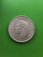 1949 George VI Half Crown Coin Nice Condition  #1863c