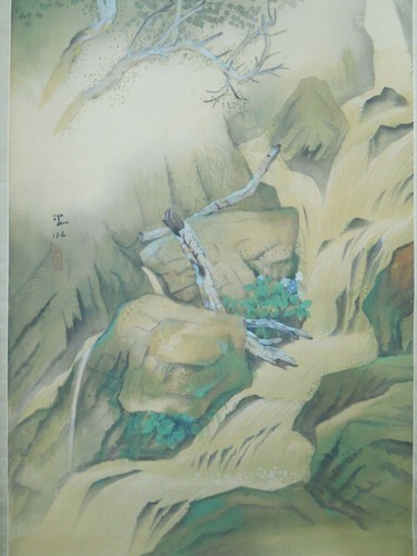 ROTOLO APPESO GIAPPONESE KAKEJIKU ARTE / cascata di Shisui Matsumoto 964 - Foto 6 di 11