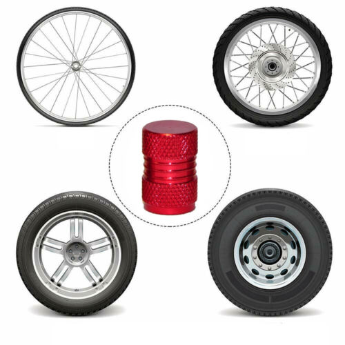 4Pcs Red Metal Car Tyre Valve Alloy Dust Caps Cover Van Bike Motorbike Accessory - Picture 4 of 12