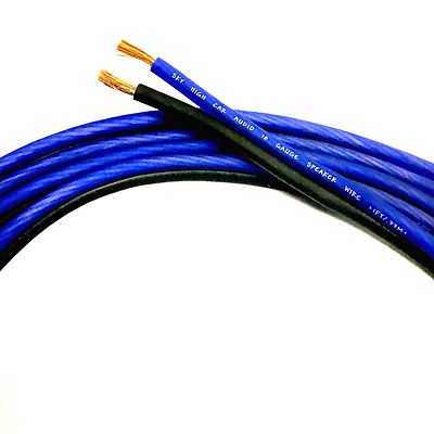 50 ft TRUE 10 Gauge BLUE/BLACK AWG Sky High Car Audio Speaker Wire Car Home 
