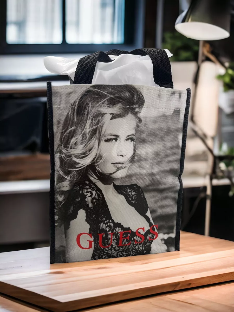 VTG GUESS Georges Marciano Designer Vinyl Shopping Bag Claudia Schiffer  SMALL | eBay