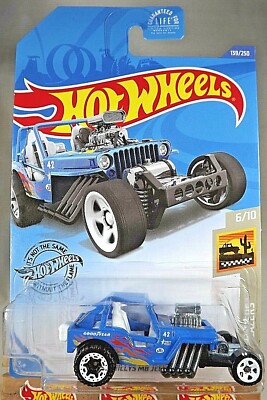 2020 Hot Wheels #139 Baja Blazers 6/10 '42 WILLYS MB JEEP Blue w/White 5 Sp-Rim