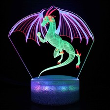 3D Dinosaur Night Light Remote Led Colorful Desk Decor Lamp for Kids Best Gift