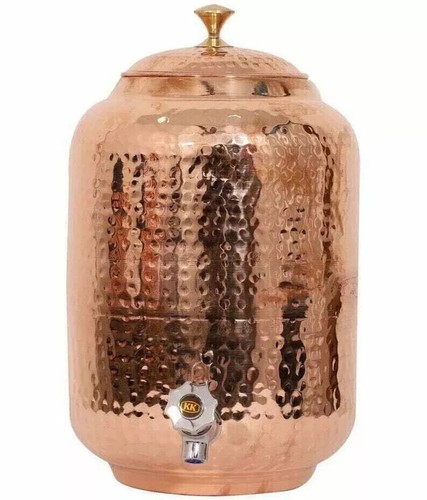 100% Pure Copper Handmade Water Dispenser Pitcher Pot 5L Water Storage 5000ml - Picture 4 of 9