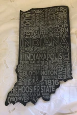Cheese tray SLATE etched with special events and places in INDIANA