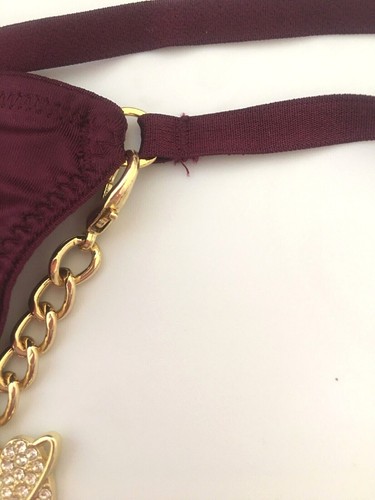 Victorias Secret Very Sexy Kir Wine V-String Thong Panty XS Bracelet Silky Body - Picture 9 of 14