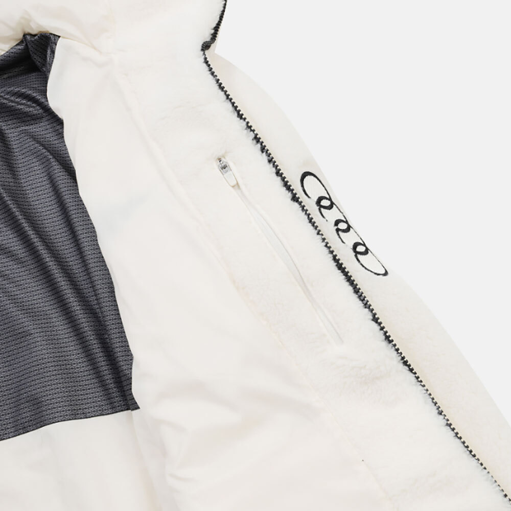 DESCENTE Mens SWISS SKI SHERPA FLEECE JACKET SP323SKT91 CREAM M