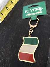 Ireland Flag Enamel Key Ring Chain 4” Made In Ireland NWT