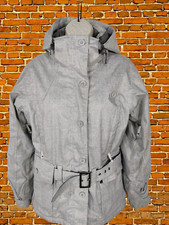 Womens Ripcurl Size Uk 10 Grey Belted Light Padded Jacket Coat Ski Snowboarding