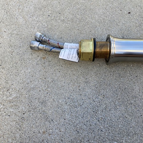 Stainless Steel Hot/Cold Faucet With Shuttable Drain. Includes Mount Hardware - Picture 4 of 10