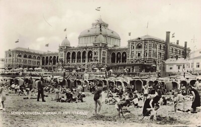 The Hague Netherlands Scheveningen Kurhaus Met Strand RPPC postcard