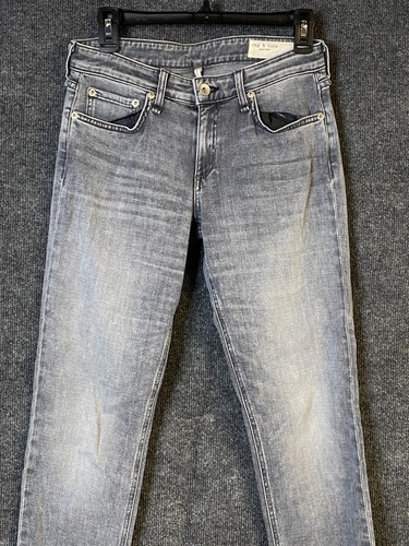 Rag & Bone vita bassa ragazzo amico slim donna grigio invecchiato elasticizzato 24x29 junior - Foto 3 di 17