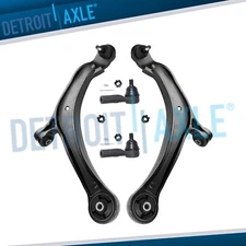 4pc Front Lower Control Arms + Outer Tie Rods for 2011 2012 - 2017 Honda Odyssey
