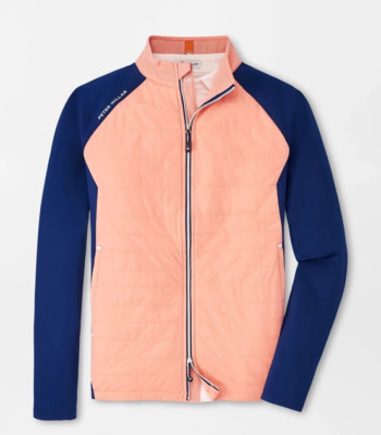 Peter Millar Hyperlight Merge Hybrid Jacket in Sunbeam / Sport Navy  SZ.XL NWT