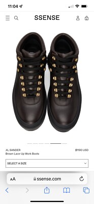 jil sander lace-up work boots- New Beautiful With Box