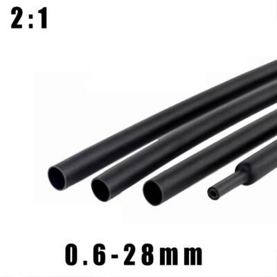 #ad Heat Shrink Tube Kit Black 2:1 Assorted Electrical Cable Sleeving Wire 0.6 28mm $122.10