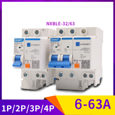 Circuit Breakers RCD RCBO 6A-63A, 1P+N 2P 3P 3P+N 4P NXBLE-63 Weather Resistant