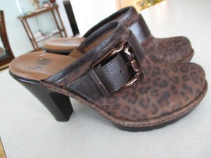 animal print clogs mules