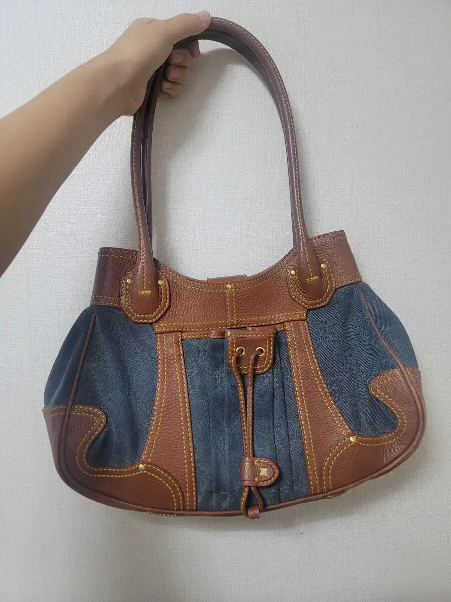 Celine Denim Shoulder Bag with Adjustable Strap
