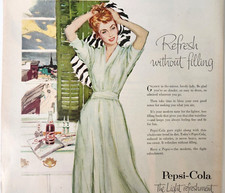 Woman Pepsi Cola Soda Pop Vintage 1956 Magazine Print Ad