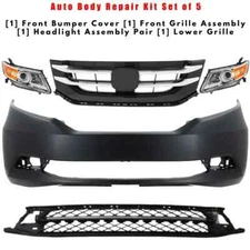 Front Bumper Cover Fascia and Grille Assembly Kit For 2014-2017 Honda Odyssey