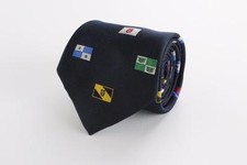 WM CHELSEA LTD Silk Tie. Blue Flags. Made in USA.