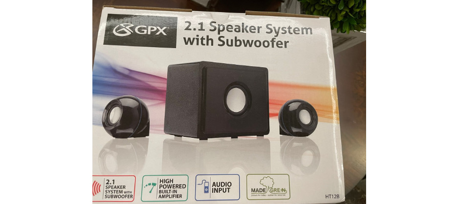 NEW GPX HT12B Home Theater Speaker System 2.1 Speaker System with Subwoofer