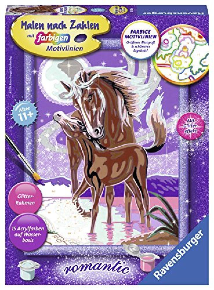 Pferdegeflüster. Malen nach Zahlen Serie D Romantik: mit Glitter zum Verzieren!