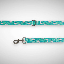 Top Paw Flamingo Graphic Satin Nylon Dog Leash D-Ring Handle 4 FT