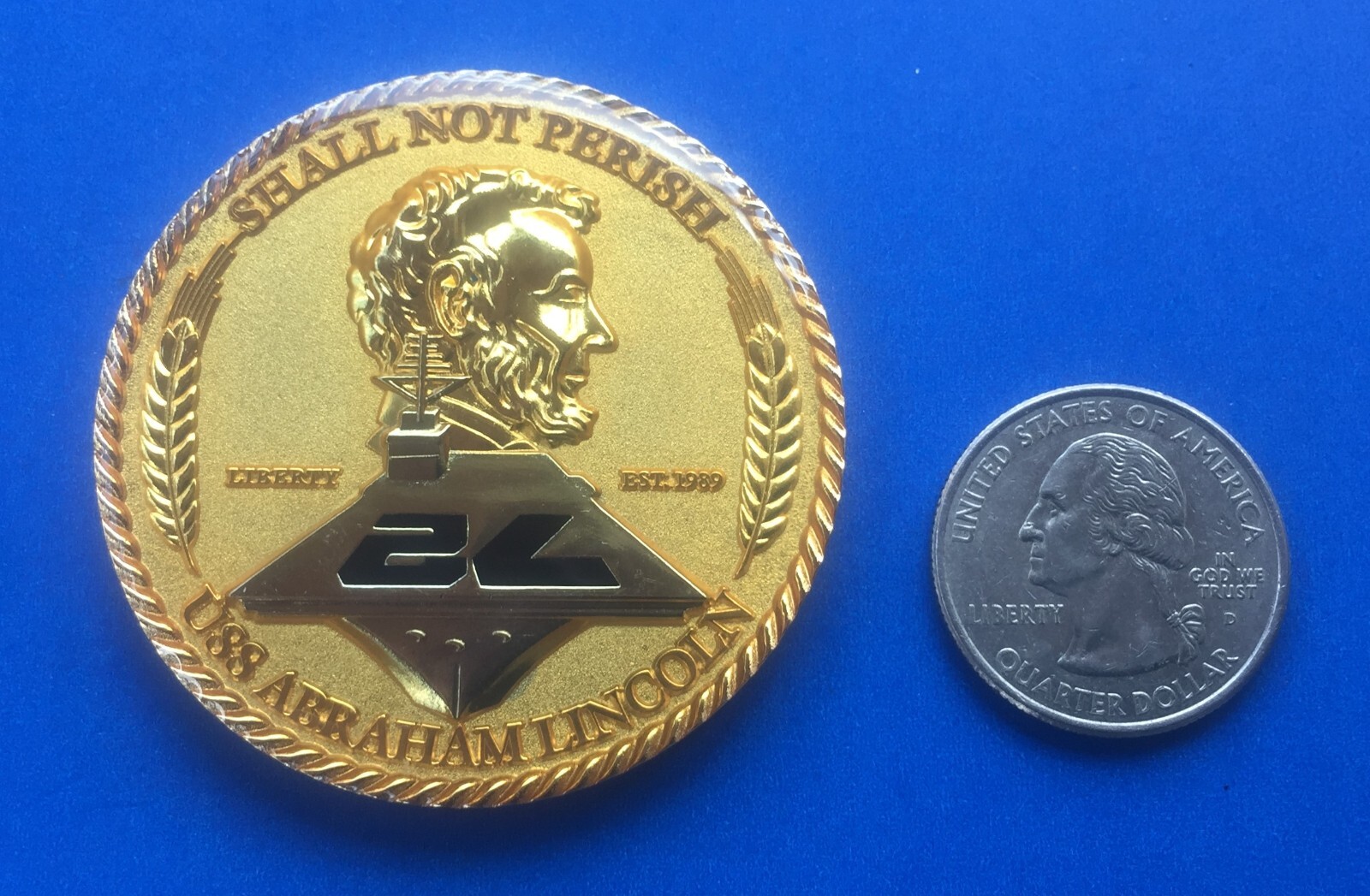 US NAVY CHALLENGE COIN - USS ABRAHAM LINCOLN (CVN-72) CHIEF / CPO
