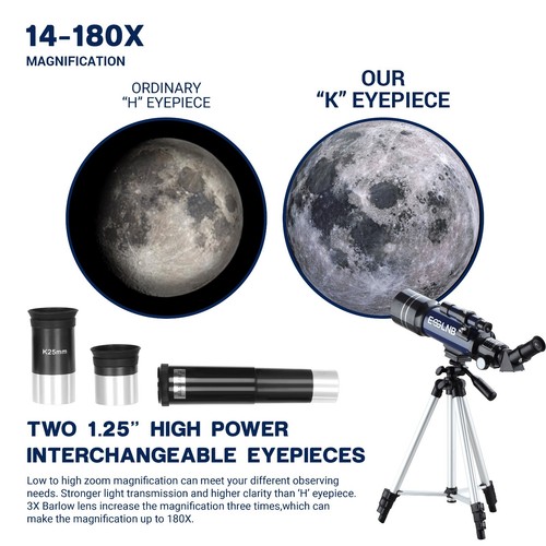 36070 Telescopes for Astronomy Adult with Adjustable Tripod Phone Adapter - Picture 3 of 10