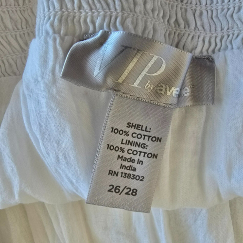 Avenue VIP Plus Size 26/28 White 100% Cotton Broomstick Crinkle Skirt NWT - Picture 3 of 13