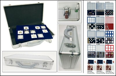 LEUCHTTURM-MÜNZKOFFER-CARGO-L6-343225-&-MÜNZTABLEAUS-BLAU-PRO-SCHUTZSCHUBER