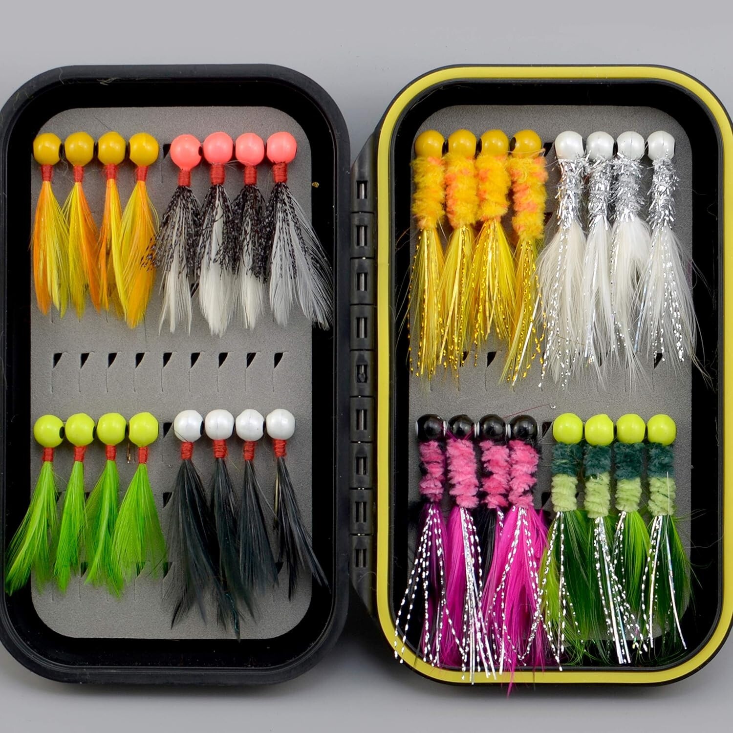 32-Piece Marabou Feather Crappie Jig Head Kit - Perfect for Panfish & Walleye - Image 4