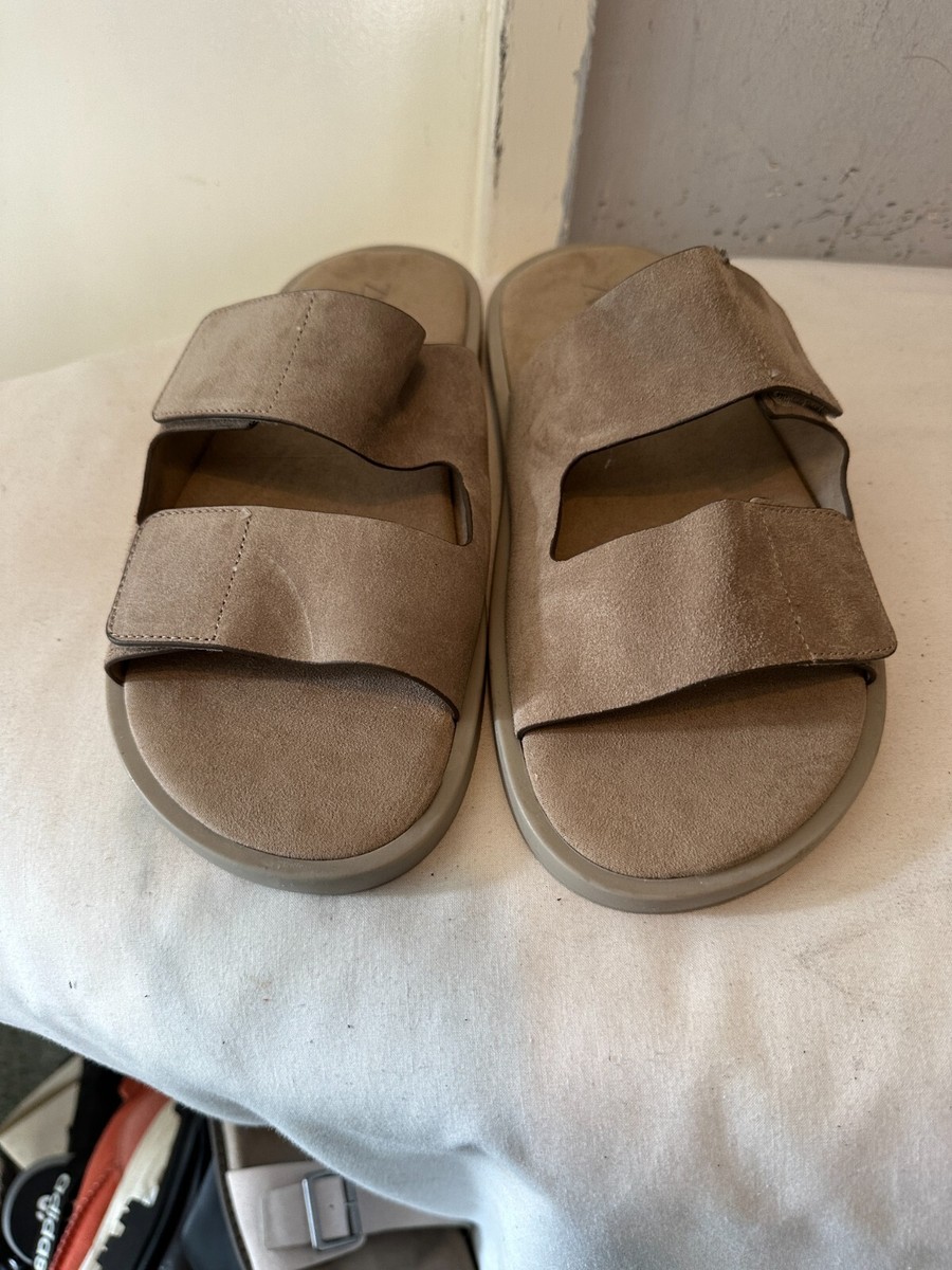 【SALE】SUEDE SANDALS Zara Man Men's ICE BROWN SPLIT SUEDE DOUBLE-STRAP SANDALS