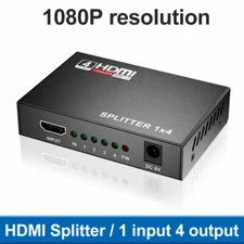 HDMI Splitter HDCP 4K 1 in 4 out Power Signal Amplifier 1080P 3D Audio Spliter