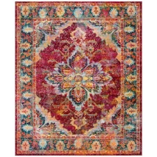 SAFAVIEH Crystal Collection CRS508R Ruby / Navy Rug