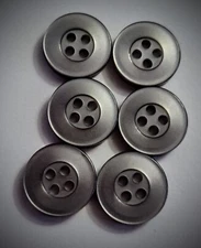 3/8" 4-Hole Smoke Dress Shirt Buttons