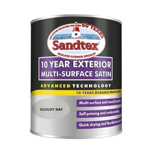 Image of Sandtex 10 Year Multi Surface Satin Paint Cloudy Day 750ml