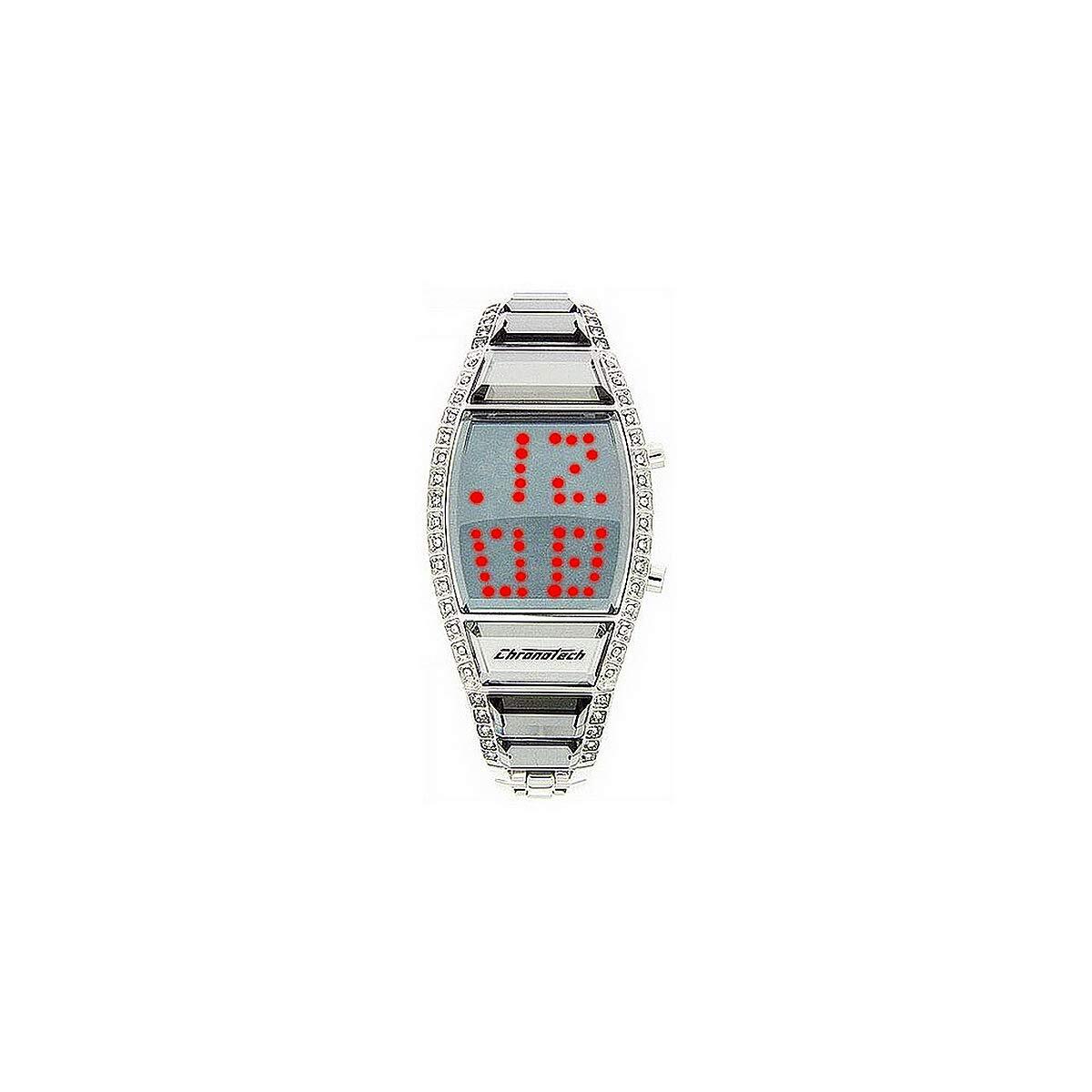 Chronotech Womens Digital Watch with Stainless Steel Strap CT7122LS-08M