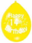 14th HAPPY BIRTHDAY BALLOONS x 10 - AGE 14 CHILDREN'S PARTY KIDS - FAST DISPATCH