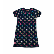 Tea Collection Navy Floral Knit 100 Cotton Sweater Dress Size 7