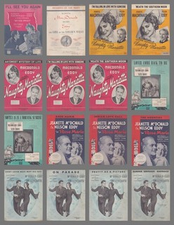 16 Vintage Sheet Music Lot JEANETTE MacDONALD/NELSON EDDY Film Songs
