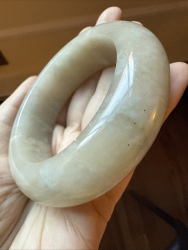 純天然內蒙古捨太翠 Untreated Gemstone Bangle 54 Mm 蓝冰 Herbal Blue Cloud - Picture 10 of 19