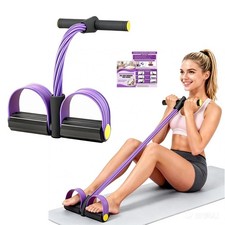 Multifunction Foot Pedal Resistance Bands with Handles, 6-Tube Elastic Yoga E...