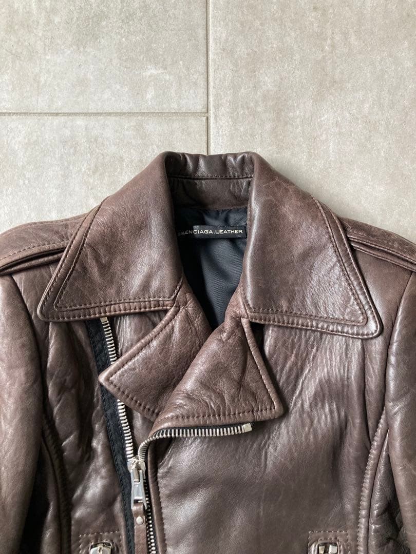 USED [BEAUTIFUL CONDITION] BALENCIAGA LEATHER JACKET RIDERS ACCEPTABLE thumbnail 4