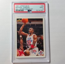 Michael Jordan Upper Deck 1991 #48 PSA 9 MINT All-Star Checklist 